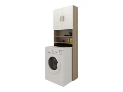 Armário para máquina de lavar roupa haaus Fyn, Carvalho Sonoma/Branco, 65 x 27 x 190 cm