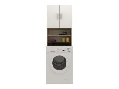 Armário para máquina de lavar roupa haaus Fyn, Carvalho Sonoma/Branco, 65 x 27 x 190 cm