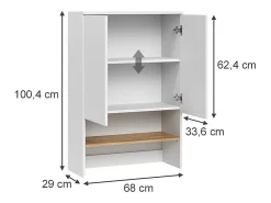 Armário para máquina de lavar branco/artesanal 68x29x100.4 viktor