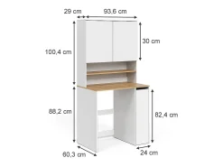 Armário para máquina de lavar branco/artesanal 93.6x60.3x88.2 viktor