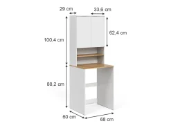 Armário para máquina de lavar branco/artesanal 68x60x88.2 viktor
