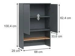 Armário para máquina de lavar carvalho antracite/goldkraft 68x29x100.4 viktor