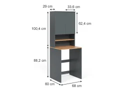 Armário para máquina de lavar carvalho antracite/goldkraft 68x60x88.2 viktor