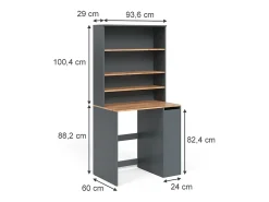 Armário para máquina de lavar carvalho antracite/goldkraft 93.6x60x88.2 viktor