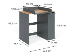 Armário para máquina de lavar carvalho antracite/goldkraft 93.6x60.3x88.2 viktor