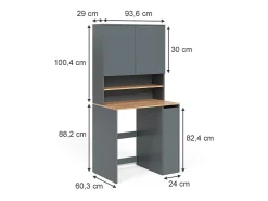 Armário para máquina de lavar carvalho antracite/goldkraft 93.6x60.3x88.2 viktor