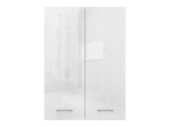 Armário para máquina de lavar, 30 x 64 x 90 cm, Branco Mate / Branco Brilhante