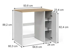 Armário para máquina de lavar branco/artesanal 93.6x60.3x88.2 viktor