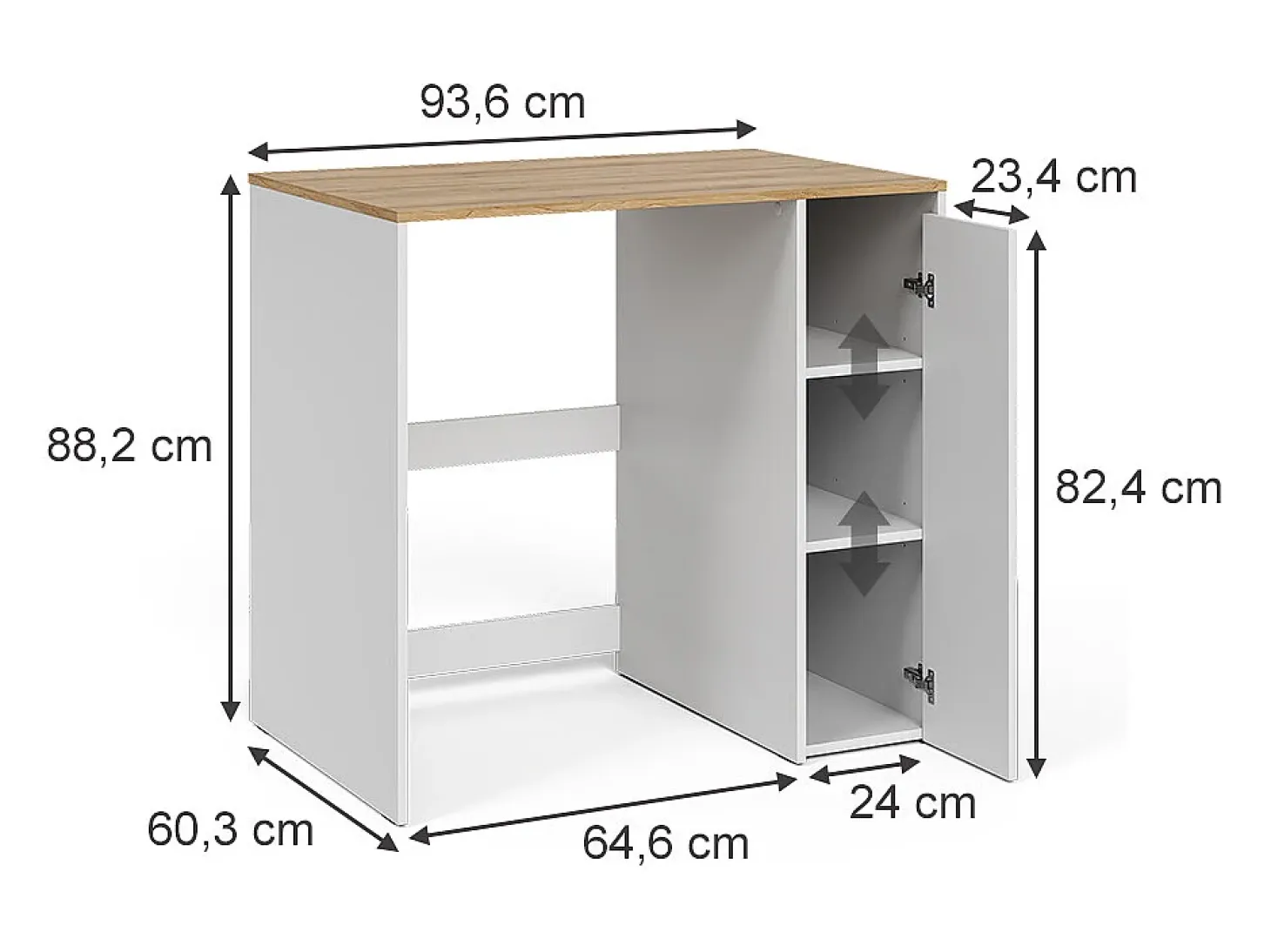 Armário para máquina de lavar branco/artesanal 93.6x60.3x88.2 viktor