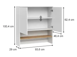 Armário para máquina de lavar branco/artesanal 93.6x29x100.4 viktor