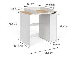 Armário para máquina de lavar branco/artesanal 93.6x60.3x88.2 viktor