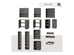 Armário para máquina de lavar carvalho antracite/goldkraft 68x60x88.2 viktor