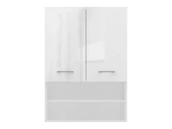 Armário para máquina de lavar, 30 x 64 x 90 cm, Branco Mate / Branco Brilhante