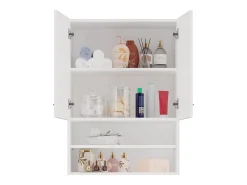 Armário para máquina de lavar, 30 x 64 x 90 cm, Branco Mate / Branco Brilhante