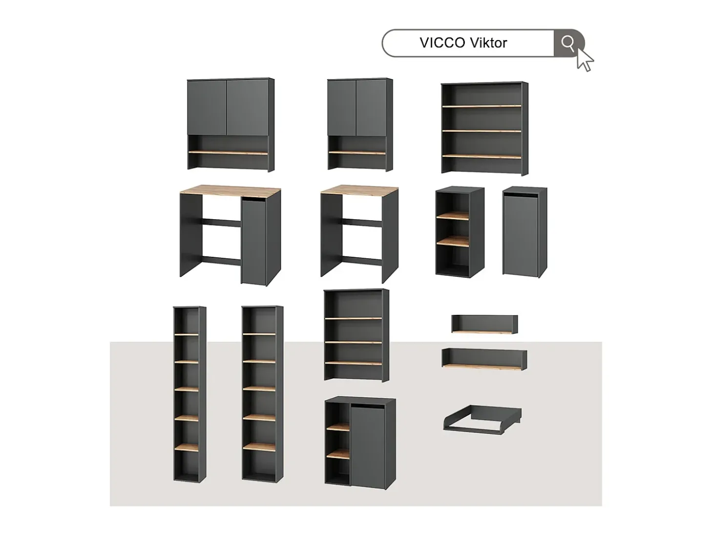 Armário para máquina de lavar carvalho antracite/goldkraft 68x60x88.2 viktor