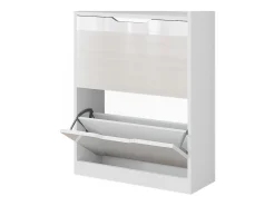 Armário para sapatos branco/branco brilhante 59x22x89.5 luca