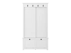 Armário para sapatos/corredor com ganchos - 100 x 50 x 180 cm - com 3 portas - MDF - branco