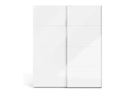 Armário Portlouis de 2 portas, mobiliário de quarto, roupeiro, roupeiro, 182x62 h220 cm, branco brilhante