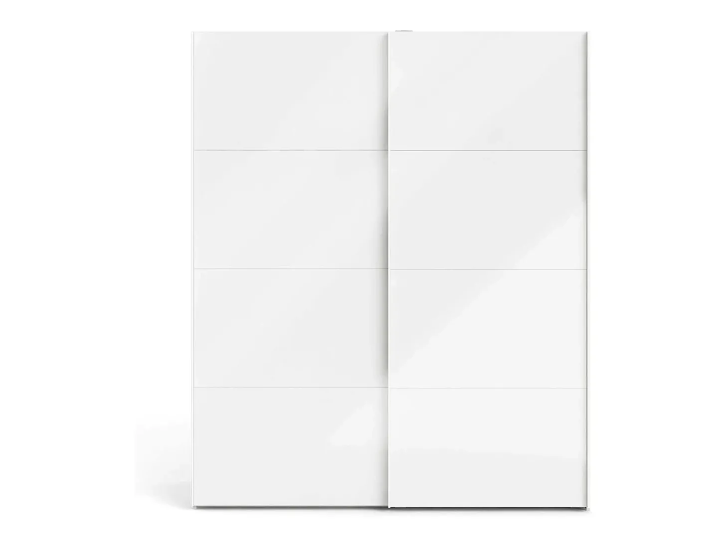 Armário Portlouis de 2 portas, mobiliário de quarto, roupeiro, roupeiro, 182x62 h220 cm, branco brilhante