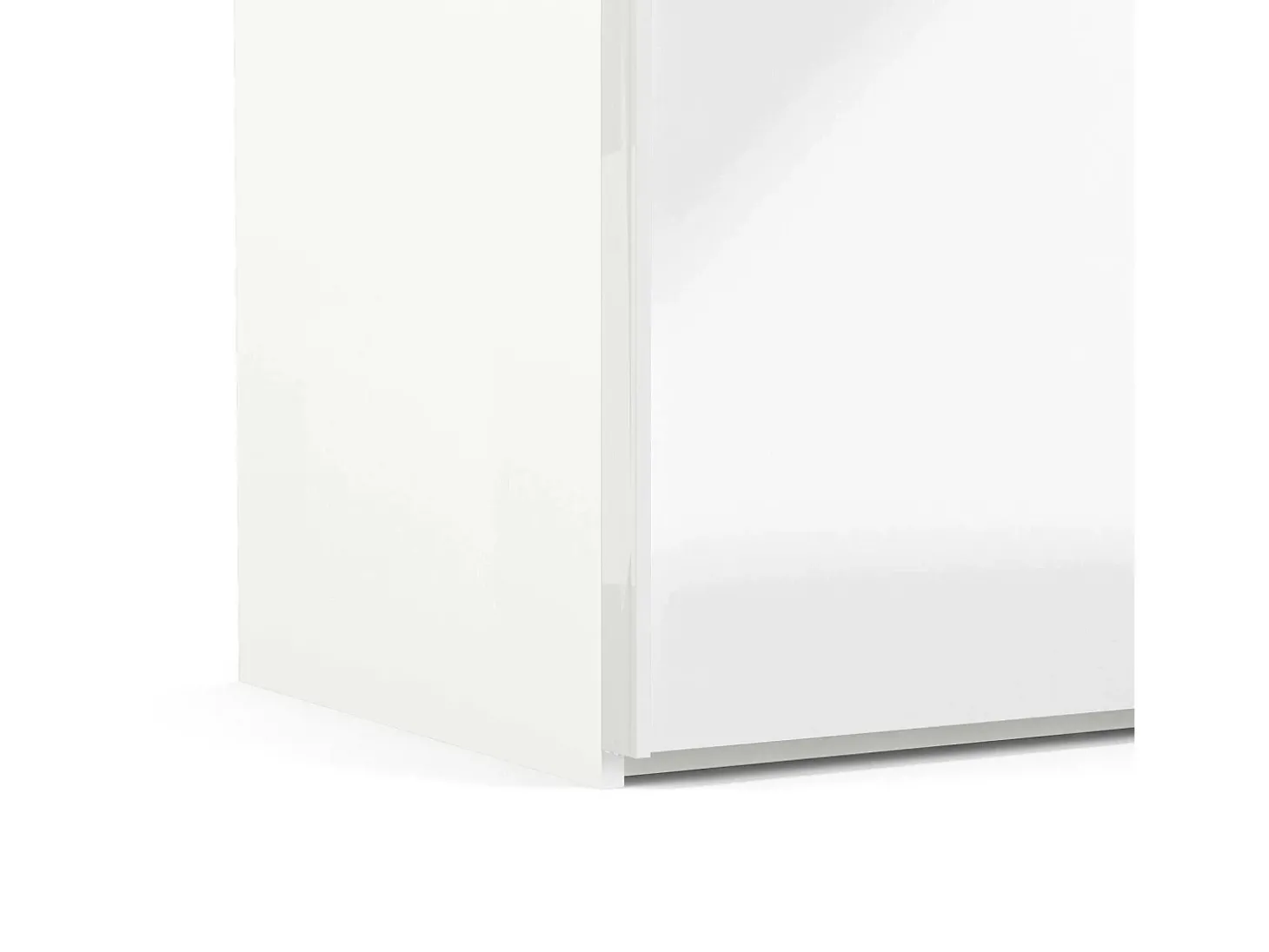 Armário Portlouis de 2 portas, mobiliário de quarto, roupeiro, roupeiro, 182x62 h220 cm, branco brilhante