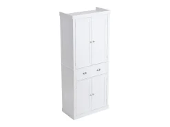 Armário SucceBuy de Despensa de Cozinha 183cm, 4 Portas, 3 Prateleiras Ajustáveis, Armazenamento, Projetado para Famílias Grandes e Restaurantes
