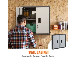 Armário SucceBuy de Parede Dobrável, Armazenamento de Garagem de 66cm, Montagem na Parede, 109kg, Perfeito para Otimizar o Espaço de Armazenamento