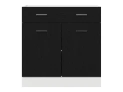 Armário suspenso com gaveta Carvalho Preto 80 x 31 x 81,5 cm