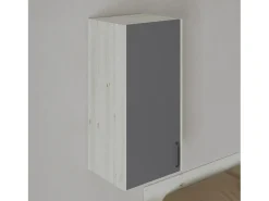 Armário suspenso haaus Malmo, 1 porta, Carvalho branco/Antracite, 50 x 42 x 104 cm