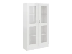 Armário vitrine derivados de madeira branco brilhante