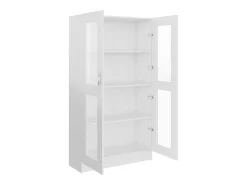 Armário vitrine derivados de madeira branco brilhante