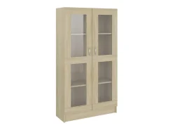 Armário vitrine derivados de madeira carvalho sonoma