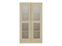 Armário vitrine derivados de madeira carvalho sonoma