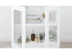 Armário vitrine 82,5x30,5x80 cm derivados de madeira branco