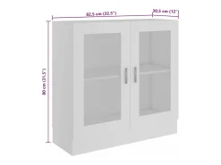 Armário vitrine 82,5x30,5x80 cm derivados de madeira branco