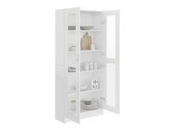 Armário vitrine 82,5x30,5x185cm derivados de madeira branco