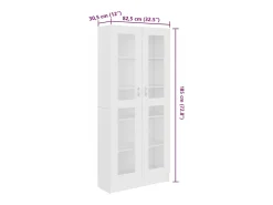 Armário vitrine 82,5x30,5x185cm derivados de madeira branco