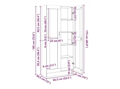 Armário vitrine 82,5x30,5x185cm derivados de madeira branco