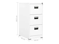 Arquivador 46x62x102,5 cm aço branco