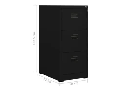 Arquivador 46x62x102,5 cm aço preto