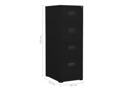 Arquivador 46x62x133 cm aço preto