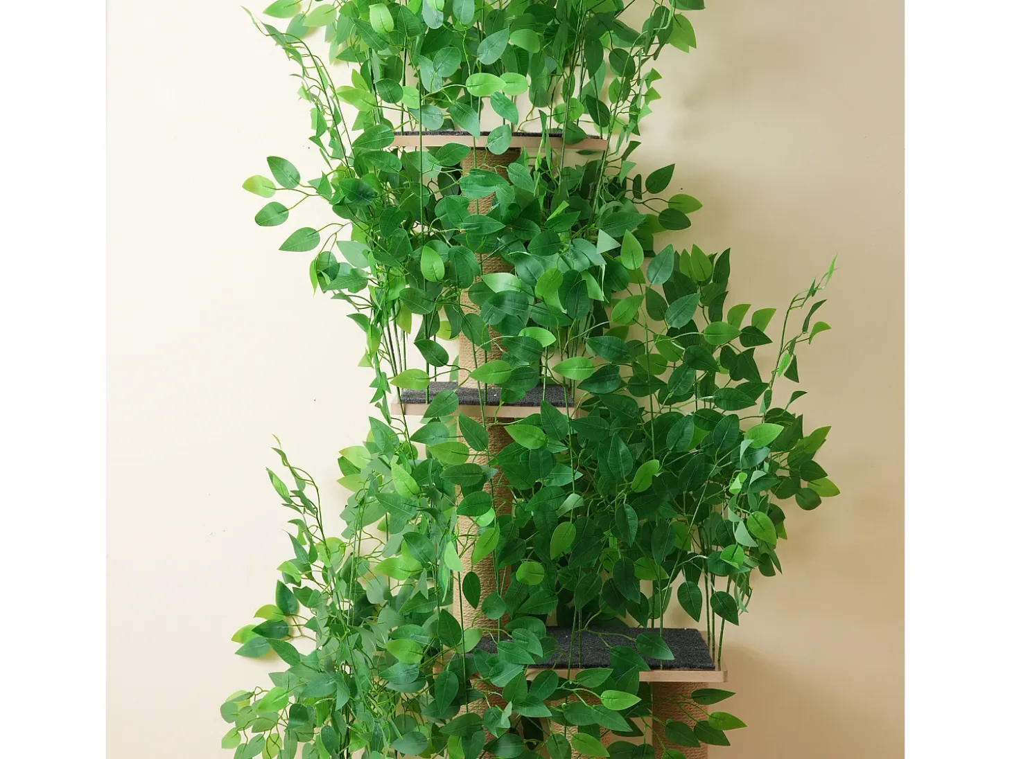 Arranhador para gatos de 190 cm de altura - com 4 plataformas e 1 buraco para gatos - lâminas removíveis - verde