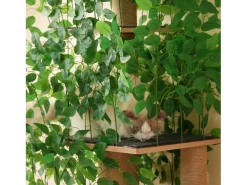 Arranhador para gatos de 190 cm de altura - com 4 plataformas e 1 buraco para gatos - lâminas removíveis - verde
