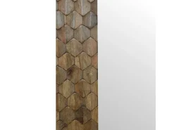 Artisan Furniture Armário em madeira maciça com espelho esculpido em forma de ananás.