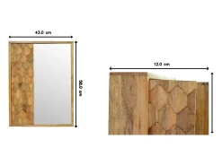 Artisan Furniture Armário em madeira maciça com espelho esculpido em forma de ananás.