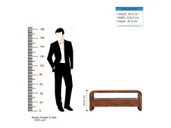Artisan Furniture Madeira maciça Unidade de Mídia Darcy com 3 Gavetas e Prateleira Aberta em Tom Castanho