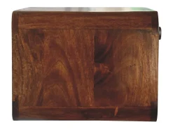 Artisan Furniture Mesa de Cabeceira Suspensa Aberta com Entrançado em Castanheiro em Madeira Maciça