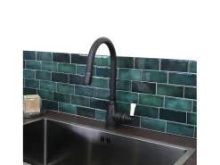 Ascott misturador para lava-loiça com chuveiro extraível preto Essebagno