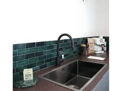 Ascott misturador para lava-loiça com chuveiro extraível preto Essebagno