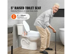 Assento de Sanita Elevado SucceBuy, 12,7 cm de Altura, Capacidade para 136 kg, Elevação Universal, Branco