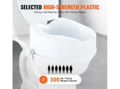 Assento de Sanita Elevado SucceBuy, 12,7 cm de Altura, Capacidade para 136 kg, Elevação Universal, Branco